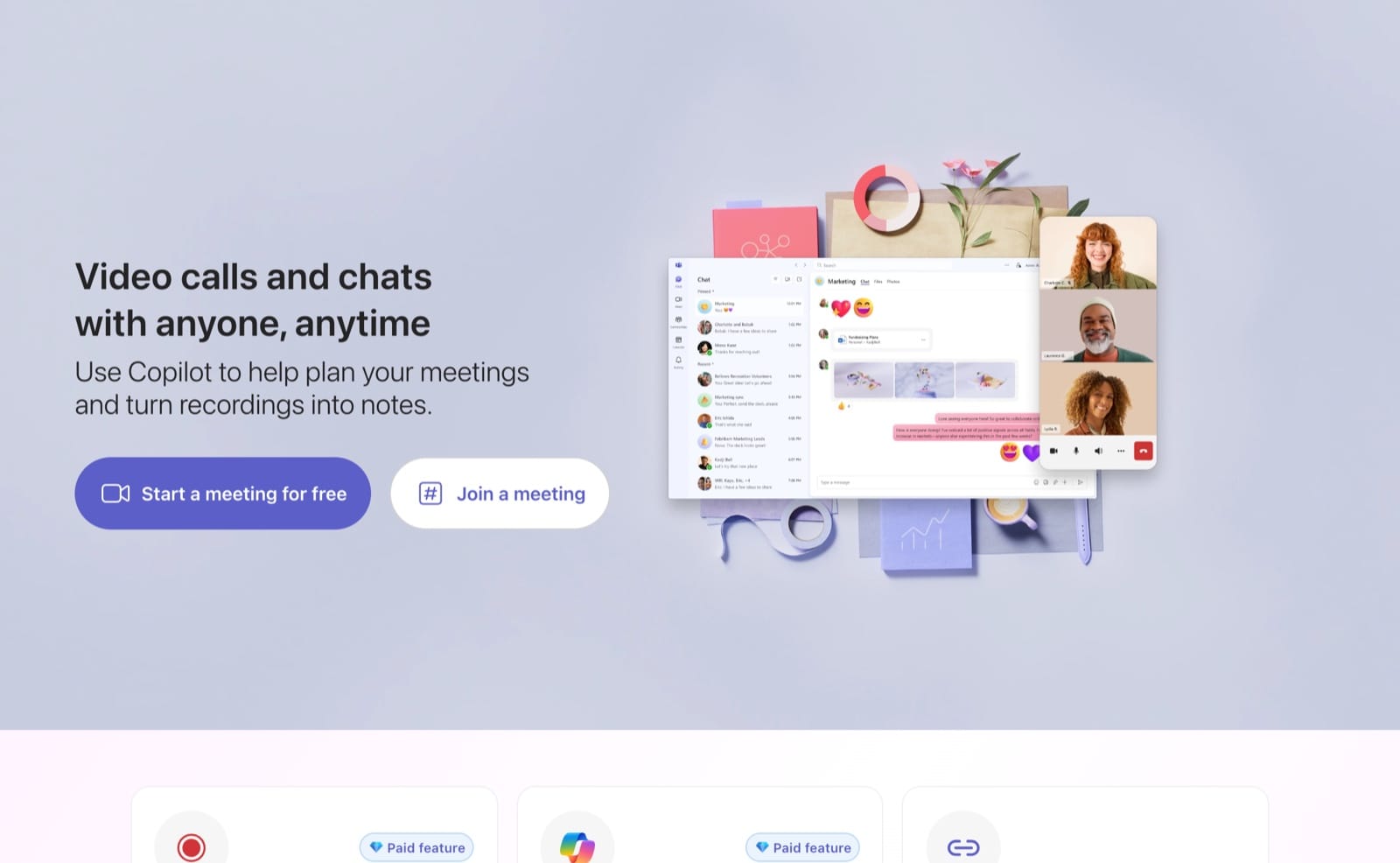 Skype's United Kingdom calling rates URL now redirects to a Microsoft Teams meetings page offering video calls and chats, with no phone calling rates shown.